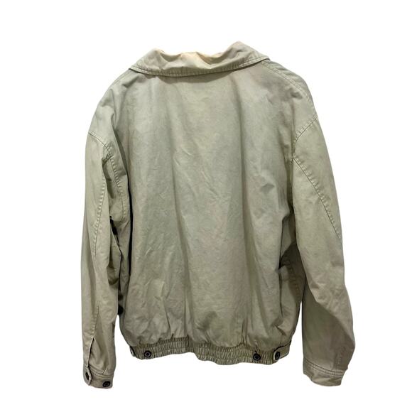 Vintage 90s Misty Harbor Men's Khaki Blue Stripe Casual Bomber Jacket - Large - Picture 9 of 13